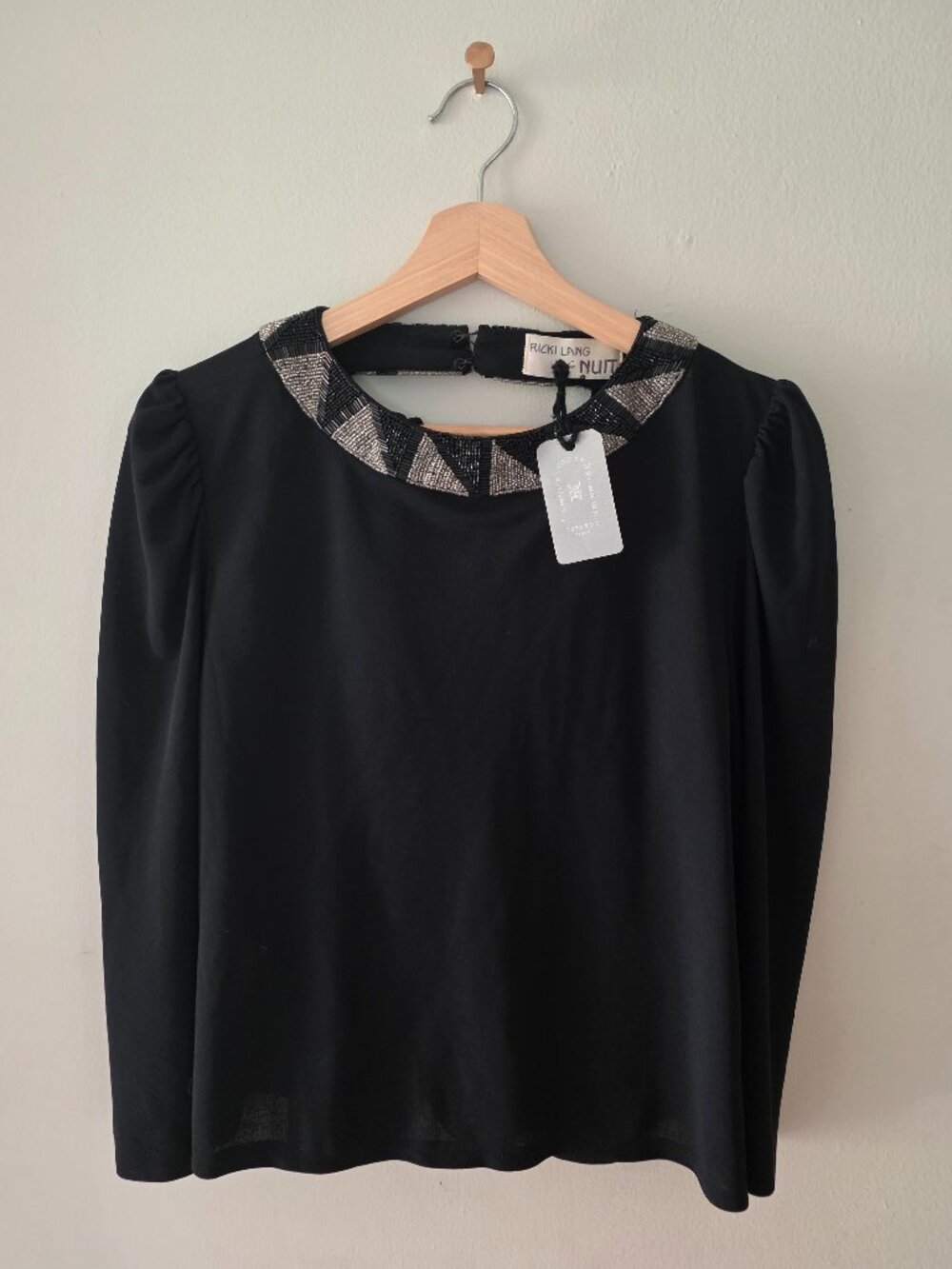 Vintage Beaded Backless Blouse